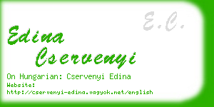 edina cservenyi business card